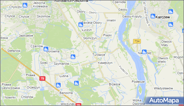 mapa Turowice gmina Konstancin-Jeziorna, Turowice gmina Konstancin-Jeziorna na mapie Targeo