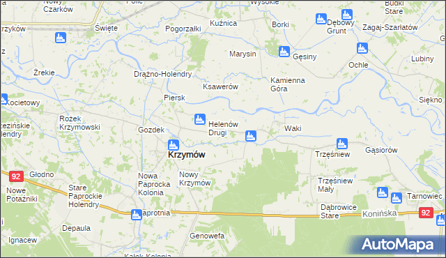 mapa Tury gmina Kościelec, Tury gmina Kościelec na mapie Targeo