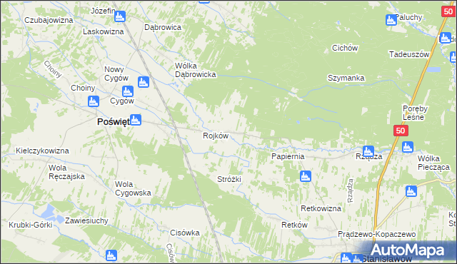 mapa Turze gmina Poświętne, Turze gmina Poświętne na mapie Targeo