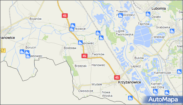 mapa Tworków, Tworków na mapie Targeo