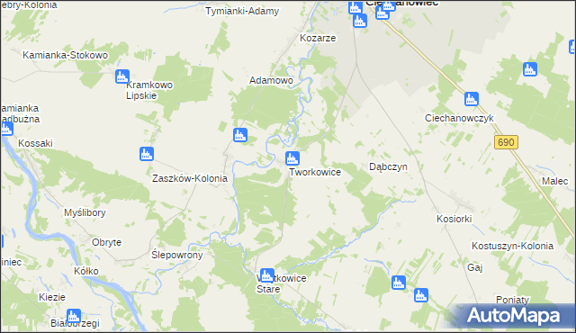 mapa Tworkowice, Tworkowice na mapie Targeo