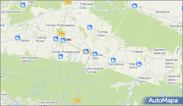 mapa Tychów Stary, Tychów Stary na mapie Targeo