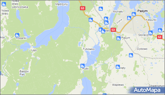 mapa Tylkówko, Tylkówko na mapie Targeo