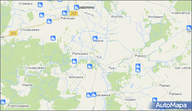 mapa Tyń, Tyń na mapie Targeo