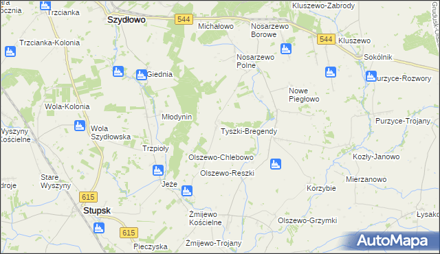 mapa Tyszki-Bregendy, Tyszki-Bregendy na mapie Targeo