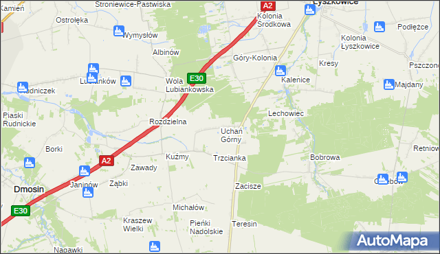 mapa Uchań Górny, Uchań Górny na mapie Targeo