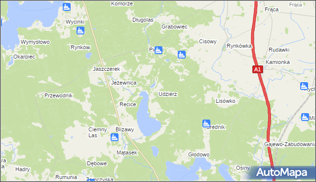 mapa Udzierz, Udzierz na mapie Targeo