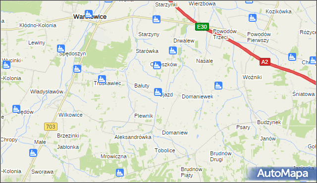 mapa Ujazd gmina Wartkowice, Ujazd gmina Wartkowice na mapie Targeo