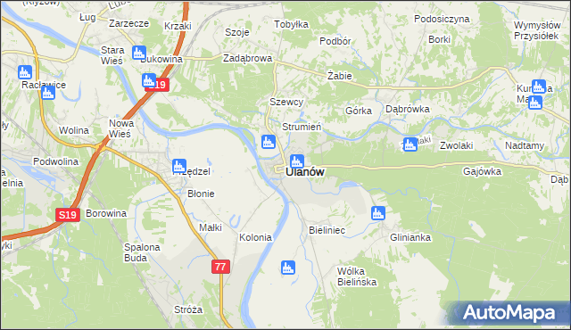 mapa Ulanów powiat niżański, Ulanów powiat niżański na mapie Targeo