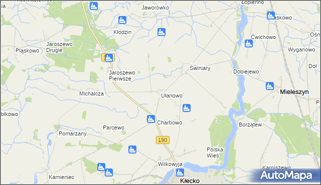 mapa Ułanowo, Ułanowo na mapie Targeo