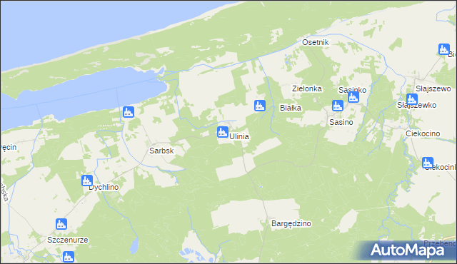 mapa Ulinia, Ulinia na mapie Targeo