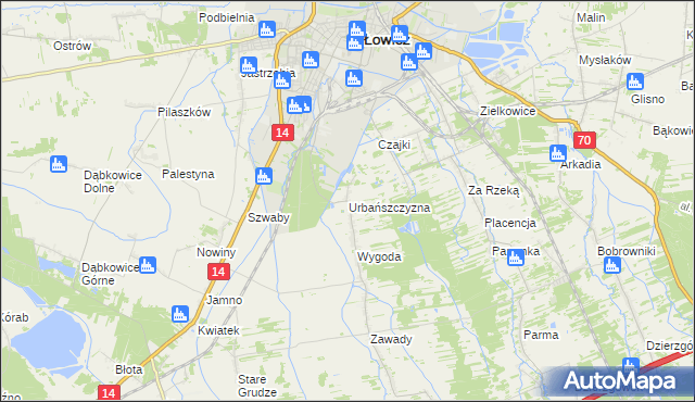 mapa Urbańszczyzna, Urbańszczyzna na mapie Targeo