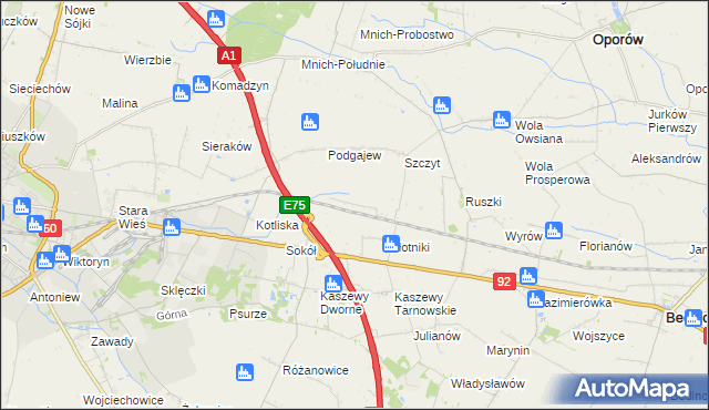 mapa Uroczysko Leśne, Uroczysko Leśne na mapie Targeo