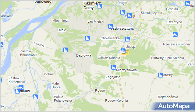 mapa Uściąż-Kolonia, Uściąż-Kolonia na mapie Targeo