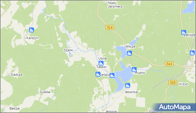 mapa Uście, Uście na mapie Targeo