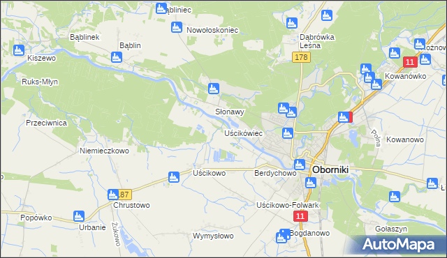 mapa Uścikówiec, Uścikówiec na mapie Targeo