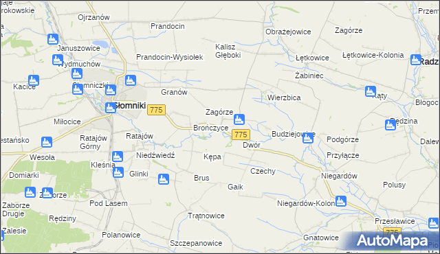 mapa Waganowice, Waganowice na mapie Targeo