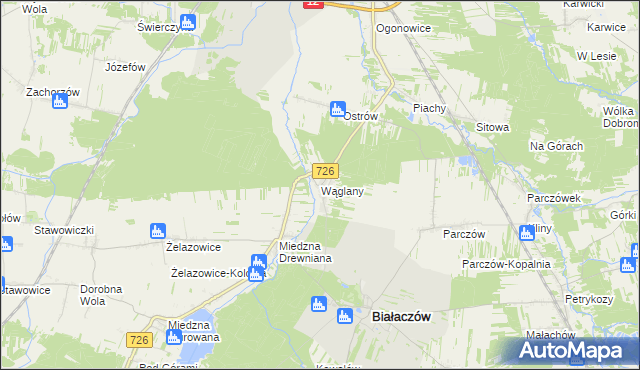 mapa Wąglany, Wąglany na mapie Targeo