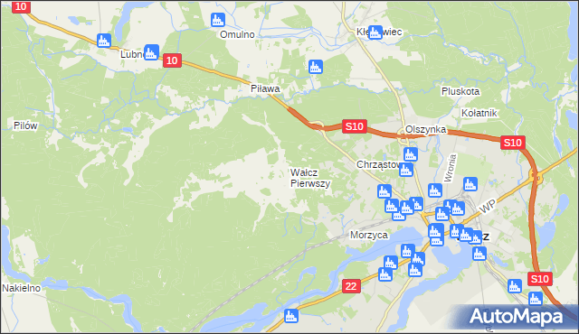 mapa Wałcz Pierwszy, Wałcz Pierwszy na mapie Targeo