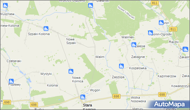 mapa Walim gmina Stara Kornica, Walim gmina Stara Kornica na mapie Targeo