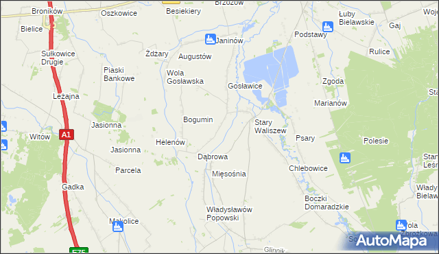 mapa Waliszew Dworski, Waliszew Dworski na mapie Targeo
