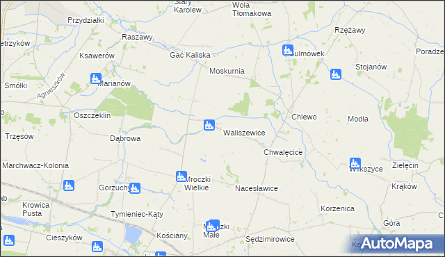 mapa Waliszewice, Waliszewice na mapie Targeo