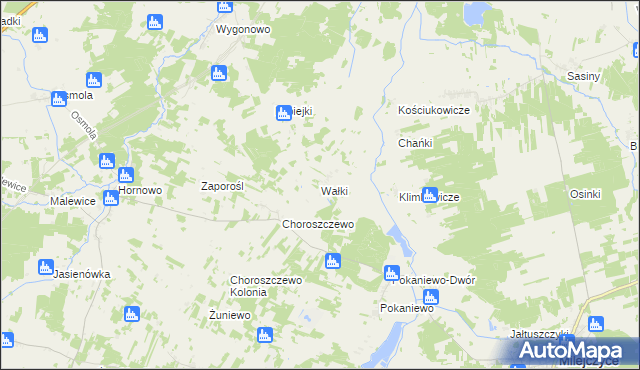 mapa Wałki gmina Milejczyce, Wałki gmina Milejczyce na mapie Targeo