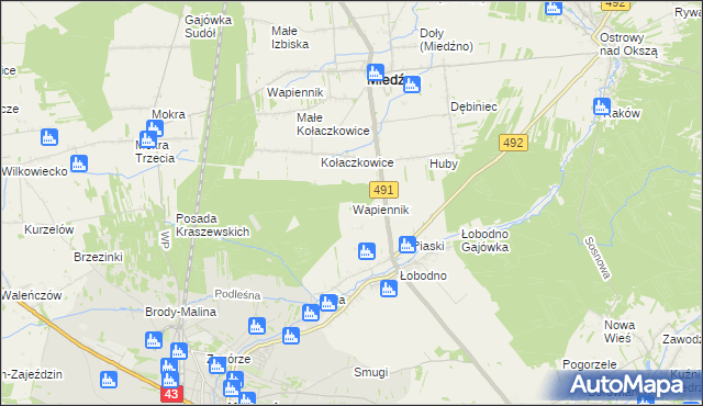 mapa Wapiennik gmina Kłobuck, Wapiennik gmina Kłobuck na mapie Targeo