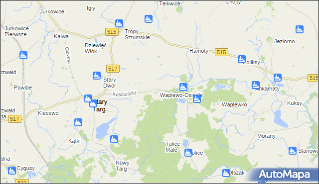 mapa Waplewo-Osiedle, Waplewo-Osiedle na mapie Targeo