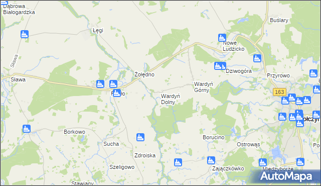 mapa Wardyń Dolny, Wardyń Dolny na mapie Targeo