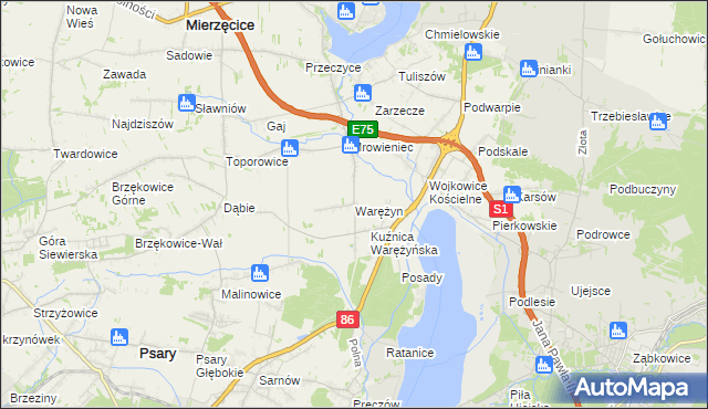 mapa Warężyn, Warężyn na mapie Targeo