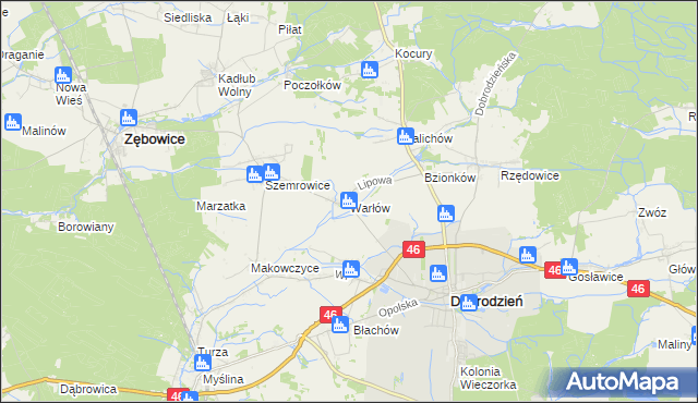 mapa Warłów, Warłów na mapie Targeo