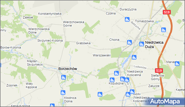 mapa Warszawiaki, Warszawiaki na mapie Targeo