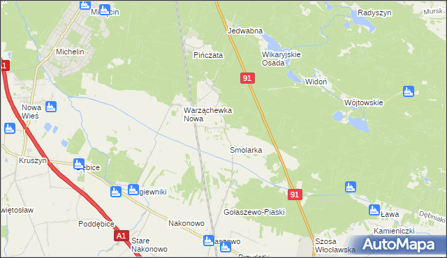 mapa Warząchewka Królewska, Warząchewka Królewska na mapie Targeo