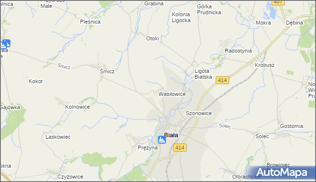 mapa Wasiłowice, Wasiłowice na mapie Targeo