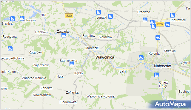 mapa Wąwolnica powiat puławski, Wąwolnica powiat puławski na mapie Targeo