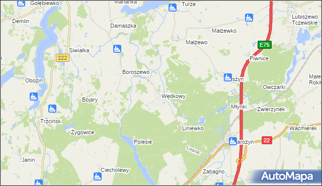 mapa Wędkowy, Wędkowy na mapie Targeo