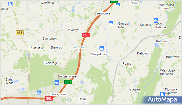 mapa Węgielnia gmina Szypliszki, Węgielnia gmina Szypliszki na mapie Targeo