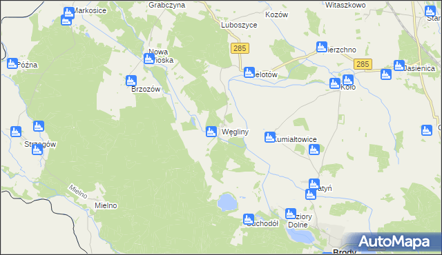 mapa Węgliny, Węgliny na mapie Targeo