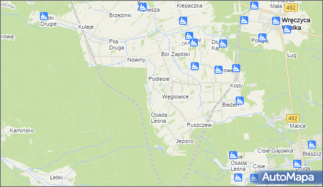 mapa Węglowice, Węglowice na mapie Targeo