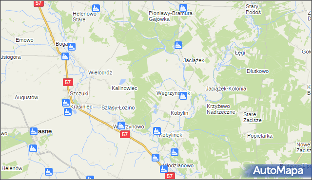 mapa Węgrzynówek, Węgrzynówek na mapie Targeo