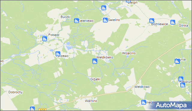 mapa Wełdkówko, Wełdkówko na mapie Targeo