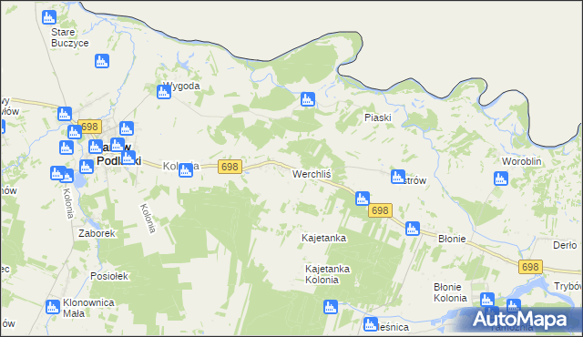 mapa Werchliś, Werchliś na mapie Targeo