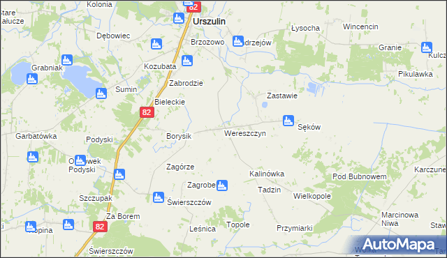 mapa Wereszczyn, Wereszczyn na mapie Targeo