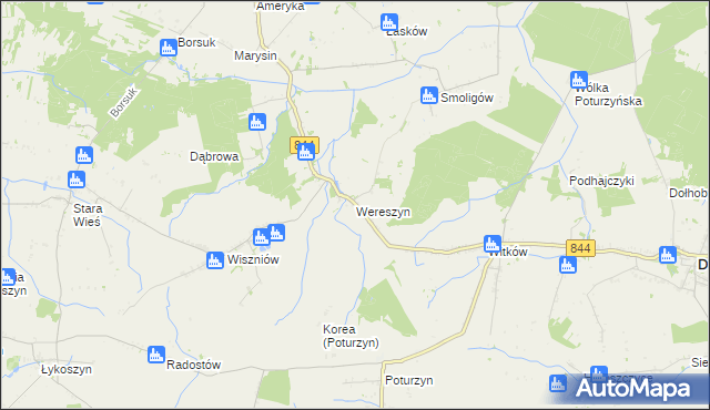 mapa Wereszyn, Wereszyn na mapie Targeo