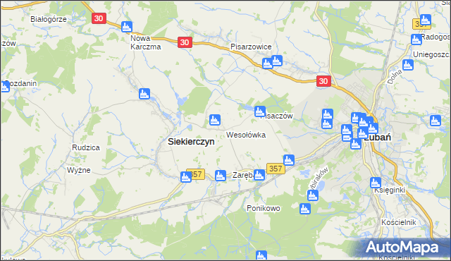 mapa Wesołówka gmina Siekierczyn, Wesołówka gmina Siekierczyn na mapie Targeo