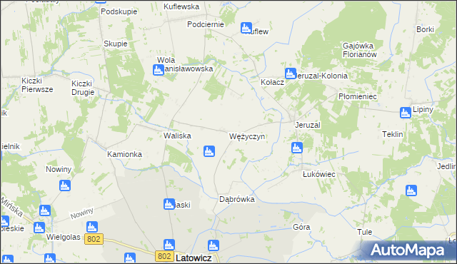 mapa Wężyczyn, Wężyczyn na mapie Targeo