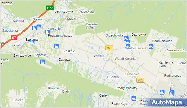 mapa Wiącka, Wiącka na mapie Targeo