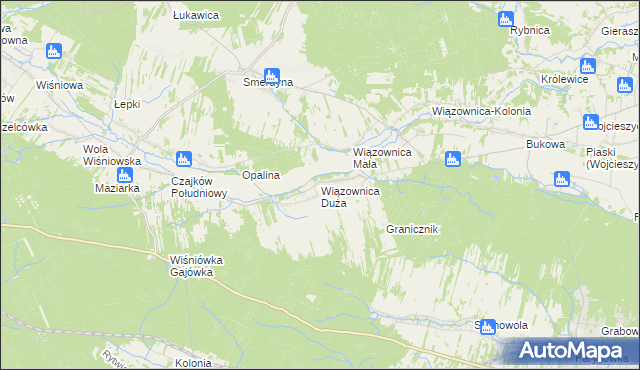 mapa Wiązownica Duża, Wiązownica Duża na mapie Targeo