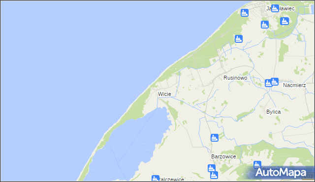 mapa Wicie gmina Darłowo, Wicie gmina Darłowo na mapie Targeo